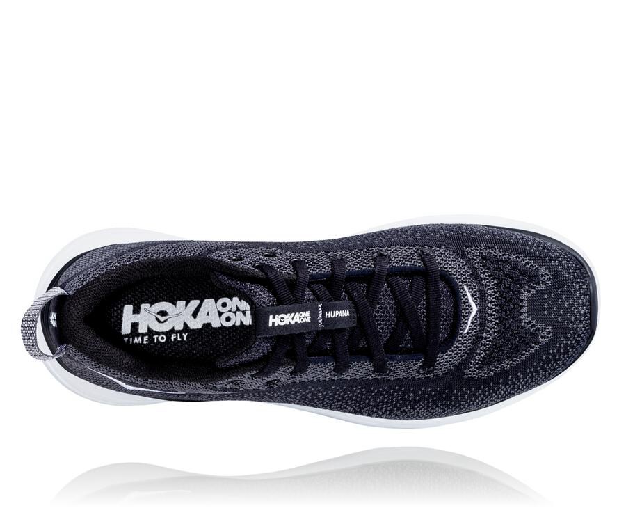 Running Shoes Mens - Hoka One One Hupana Flow - Black/White - UCQRJZX-18